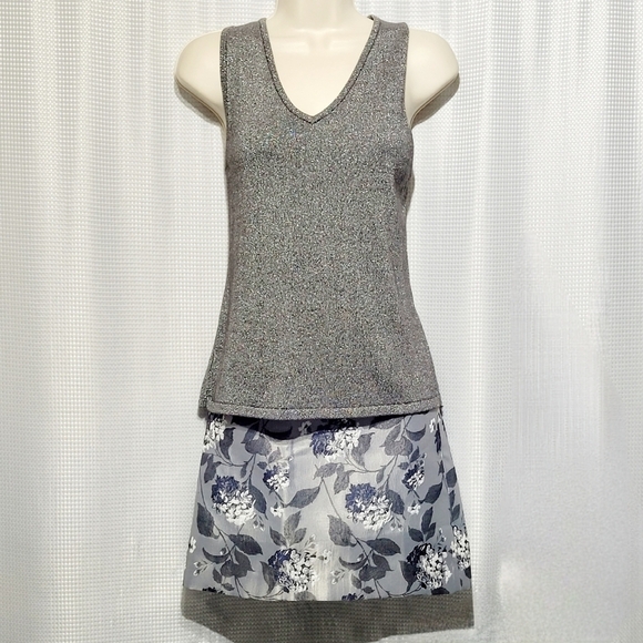 Vintage Finity Naturals Sparkly Silver Metallic Dressy Top - Picture 3 of 8